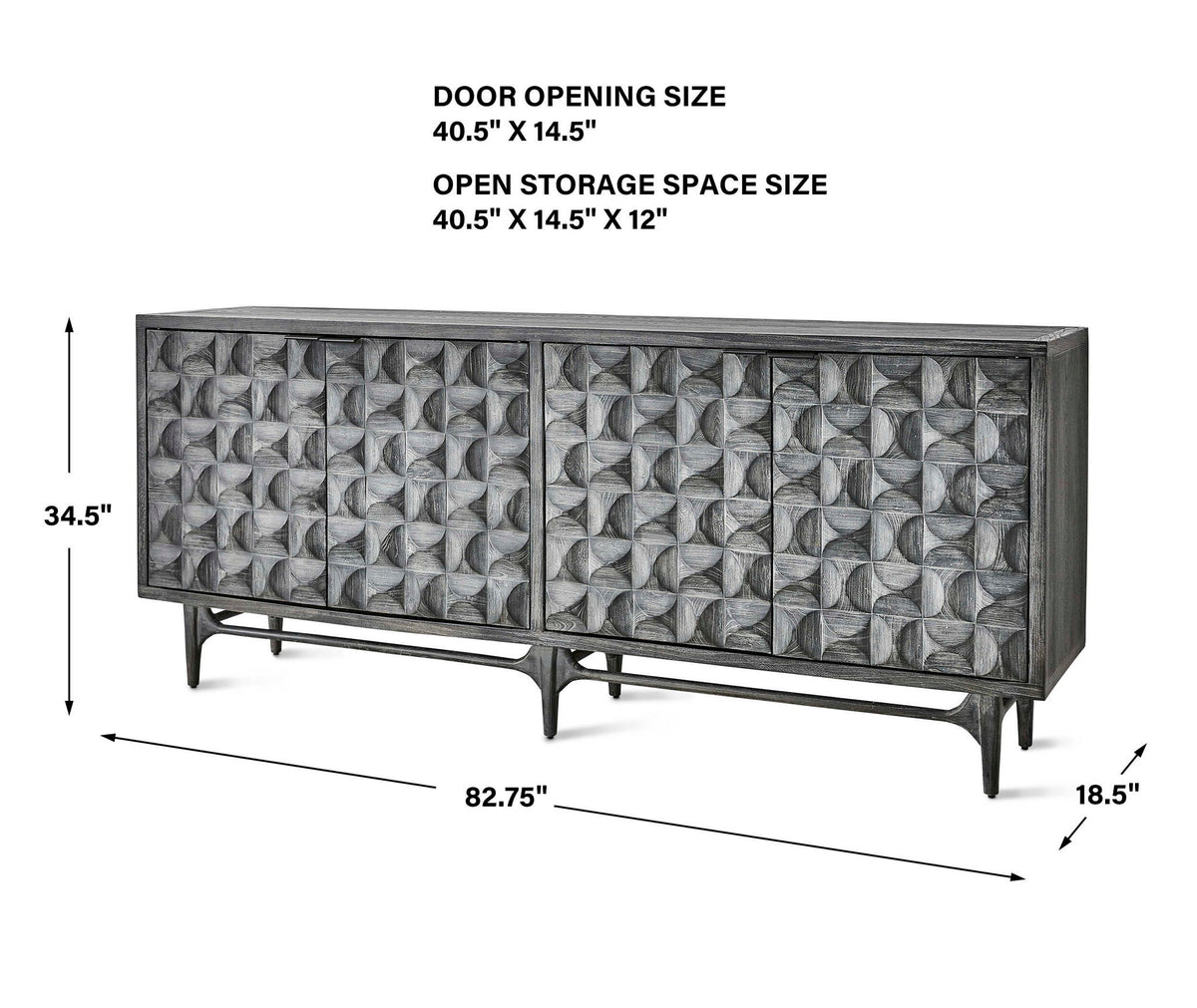 Foursquare - 4 Door Cabinet - Black