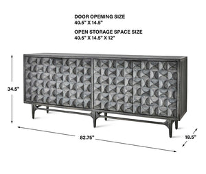 Foursquare - 4 Door Cabinet - Black