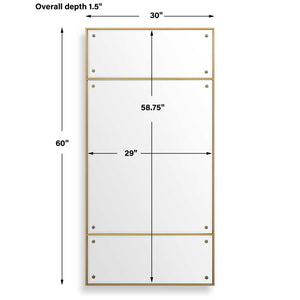 Wrenton - Rectangular Mirror - Brass