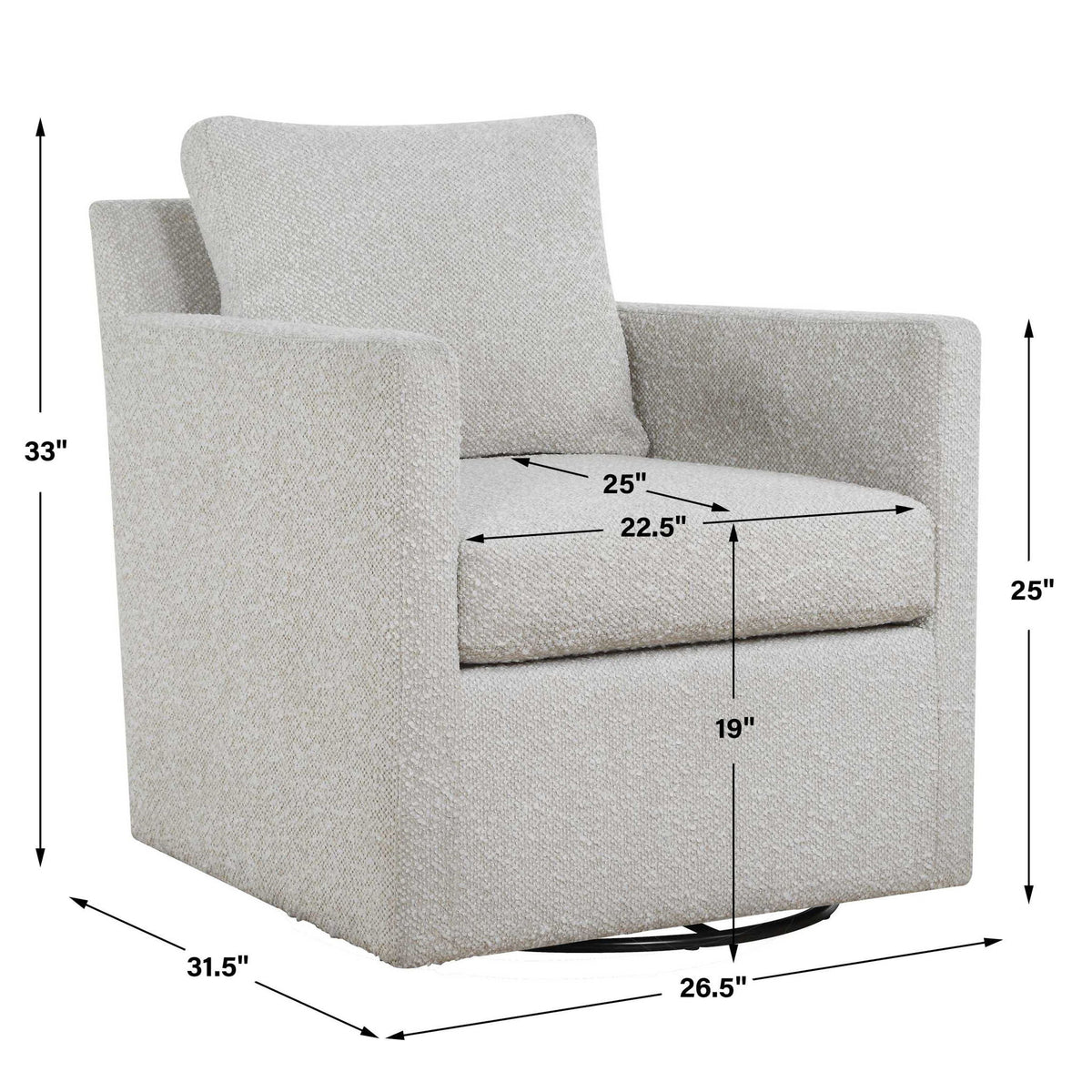 Tisdell - Swivel/Glider Chair - Cream