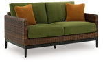 Horizon Hall - Loveseat With Cushion - Brown / Green - R&R Furniture Gallery (Fountain Valley, CA)