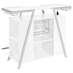 Katia - Wine Cabinet With LED Home Bar, 12 Bottle Storage - Gloss White