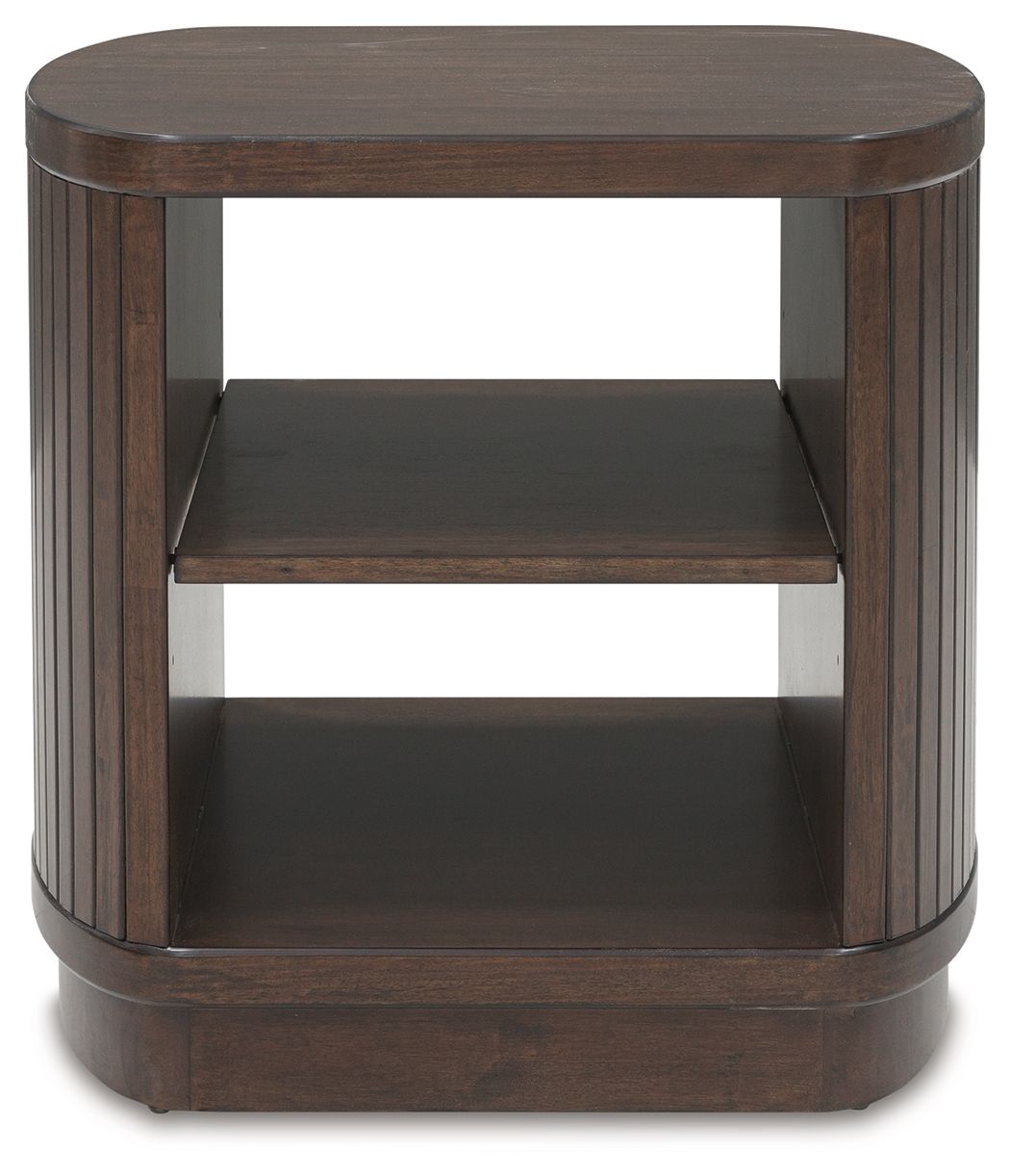Korestone - Square End Table - Dark Brown - R&R Furniture Gallery (Fountain Valley, CA)
