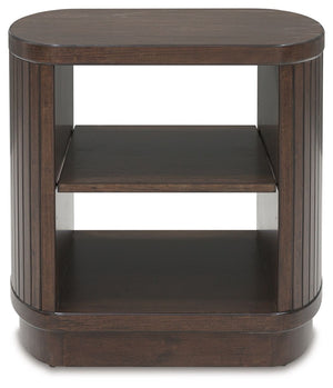 Korestone - Square End Table - Dark Brown - R&R Furniture Gallery (Fountain Valley, CA)