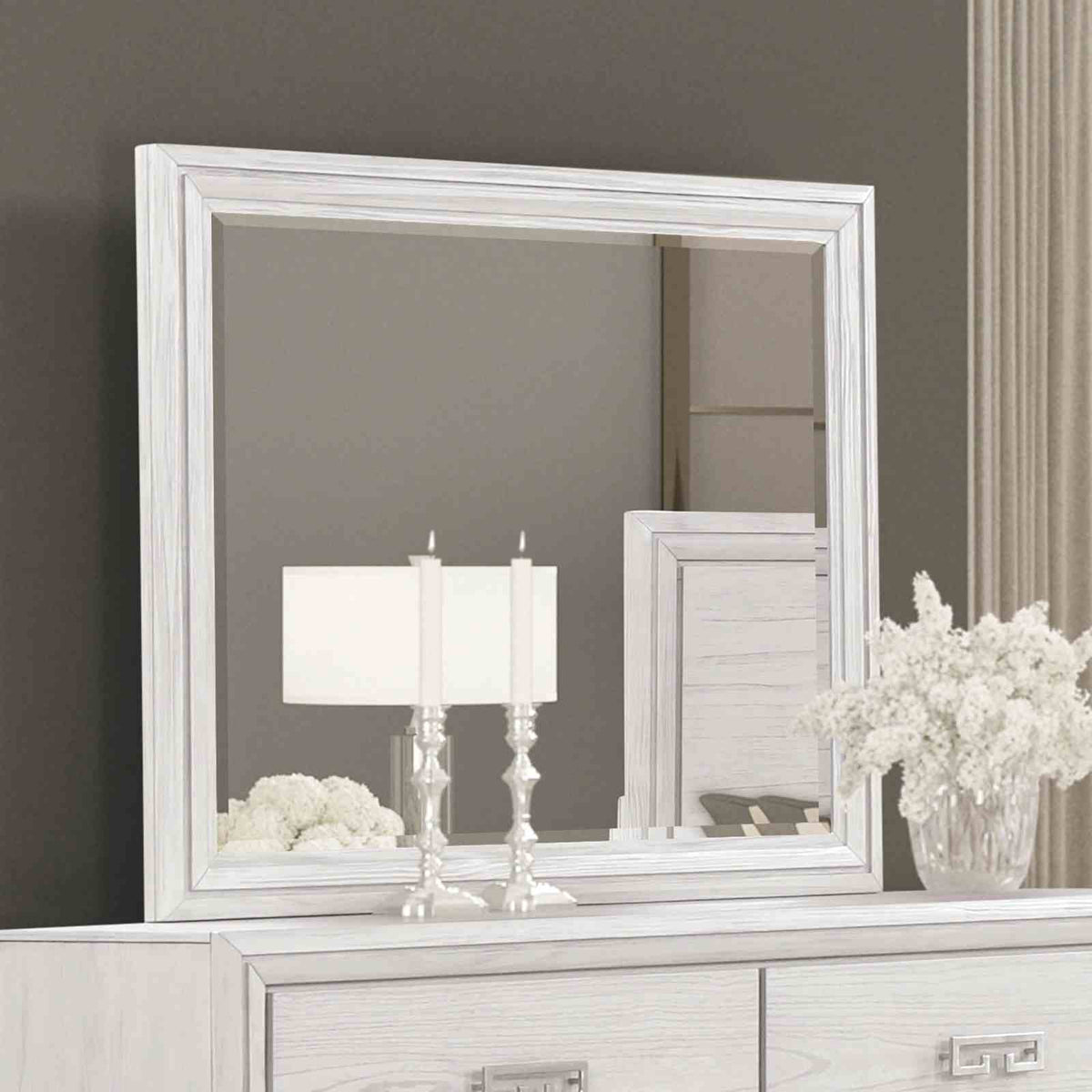Basilone - Mirror, Rustic White