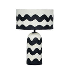 Tropea - Black Waves Papier Mache Table Lamp - Black Waves - R&R Furniture Gallery (Fountain Valley, CA)