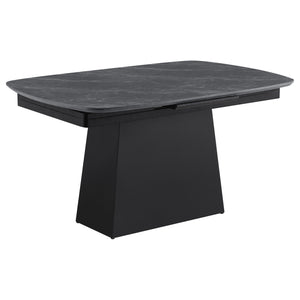 Idlewild - Extension Leaf Dining Table With Tapering Pedestal Base - Black