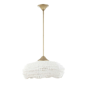 Uttermost Biddeford 5-light beaded pendant light with white beads, showcasing a stylish and elegant pendant lighting fixture.