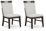 Neymorton - Dining Upholstered Side Chair (Set of 2) - Light Gray / Brown