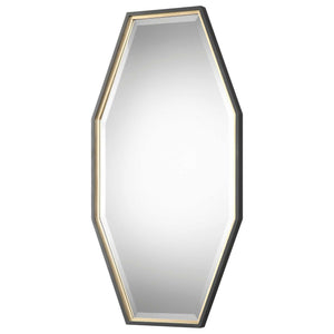 Gold octagon wall mirror by Uttermost featuring a sleek, modern design perfect for contemporary living spaces.