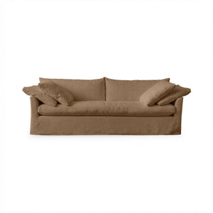 Classic Home Cassiano slip cover sofa in a stationary sofa style with a neutral fabric finish, showcasing comfortable seating and elegant design.