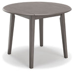 Shullden - Round Drm Drop Leaf Table - Gray - R&R Furniture Gallery (Fountain Valley, CA)