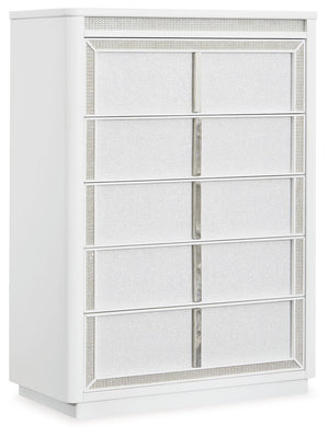 Chalanna - Five Drawer Chest - White - R&R Furniture Gallery (Fountain Valley, CA)
