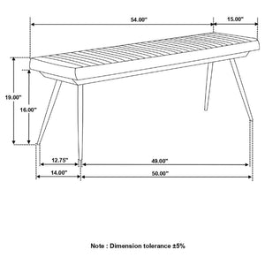 Tufted Cushion Side Bench With Tapered Legs