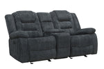 Bolton - Glider Reclining Console Loveseat - Misty Storm - R&R Furniture Gallery (Fountain Valley, CA)