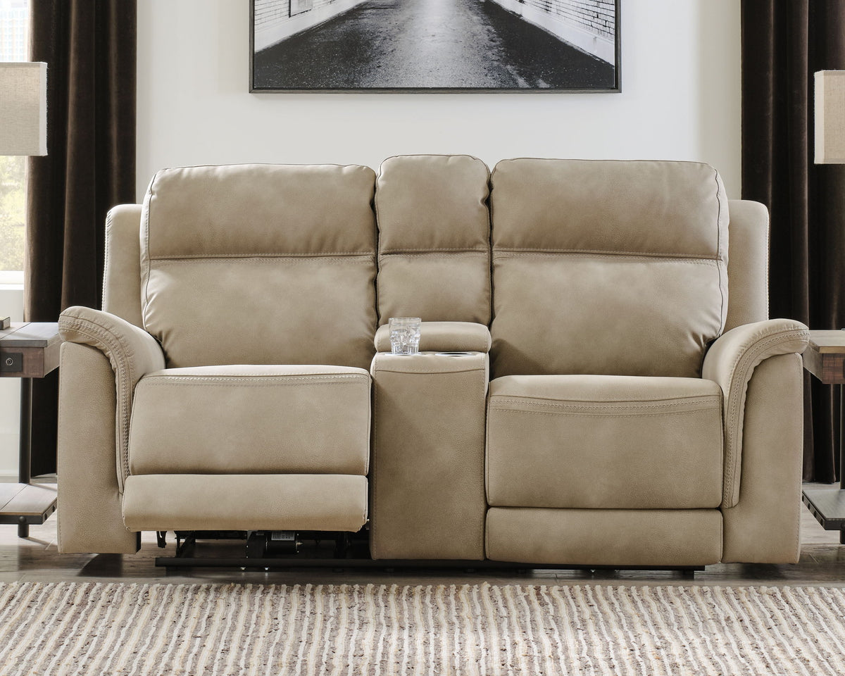 Next-Gen Durapella - Reclining Power Loveseat With Console - R&R Furniture Gallery (Fountain Valley, CA)
