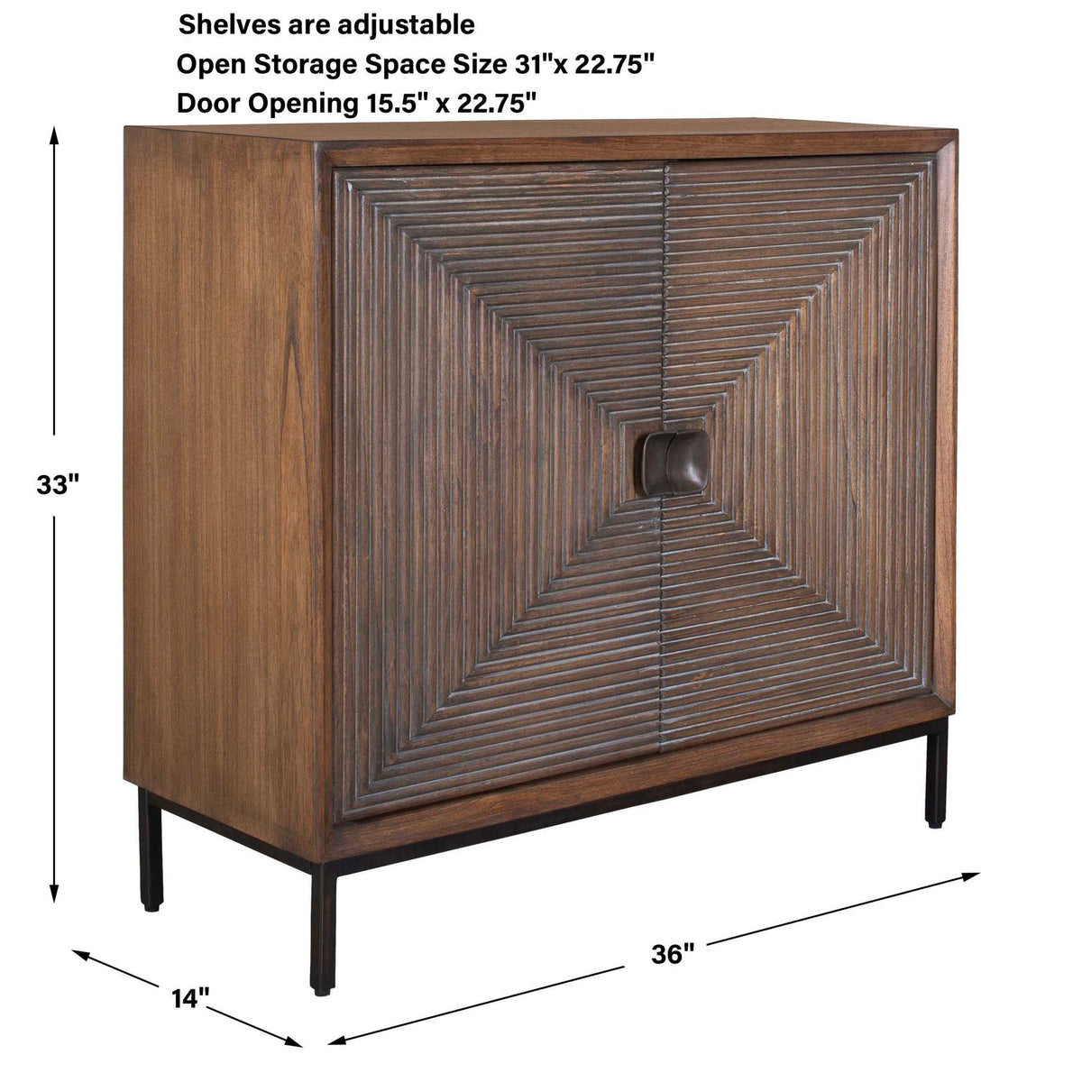 Bottom Line - 2 Door Wood Cabinet - Woodtone