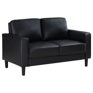 Weld 3 Piece Upholstered Track Arm Sofa Set - Black