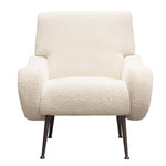 Cameron Accent Chair in Bone Boucle Textured Fabric w/ Black Leg by Diamond Sofa