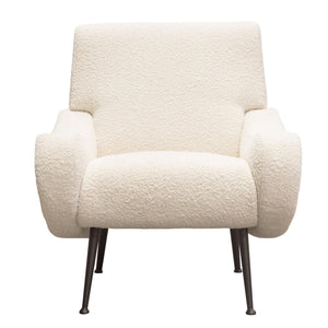 Cameron Accent Chair in Bone Boucle Textured Fabric w/ Black Leg by Diamond Sofa