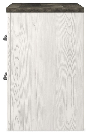 Gerridan - Two Drawer Night Stand - White / Gray - R&R Furniture Gallery (Fountain Valley, CA)
