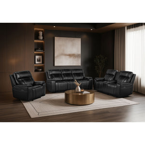 Gary - Power Reclining Loveseat With Cooler In Center Console - Black