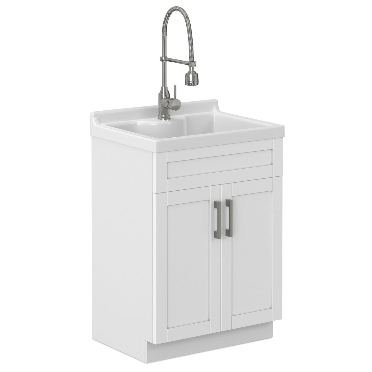 Hennessy - Deluxe Laundry Utility Sink And Cabinet - White