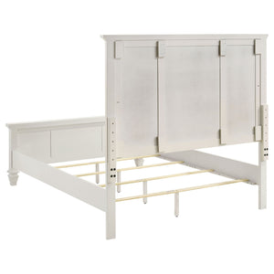 Cortina - 4 Piece Queen Bedroom Set With Ornate Panels And Storage - Cream White