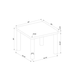 Square Frame Dining Table - Gray