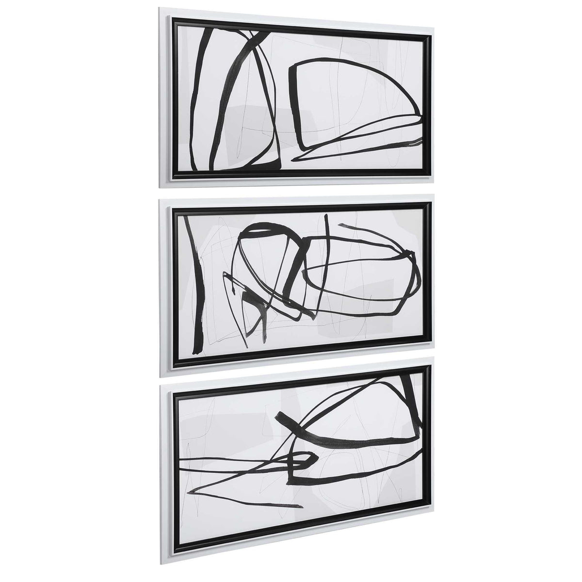 Jargon - Wall Art (Set of 3) - Black / White