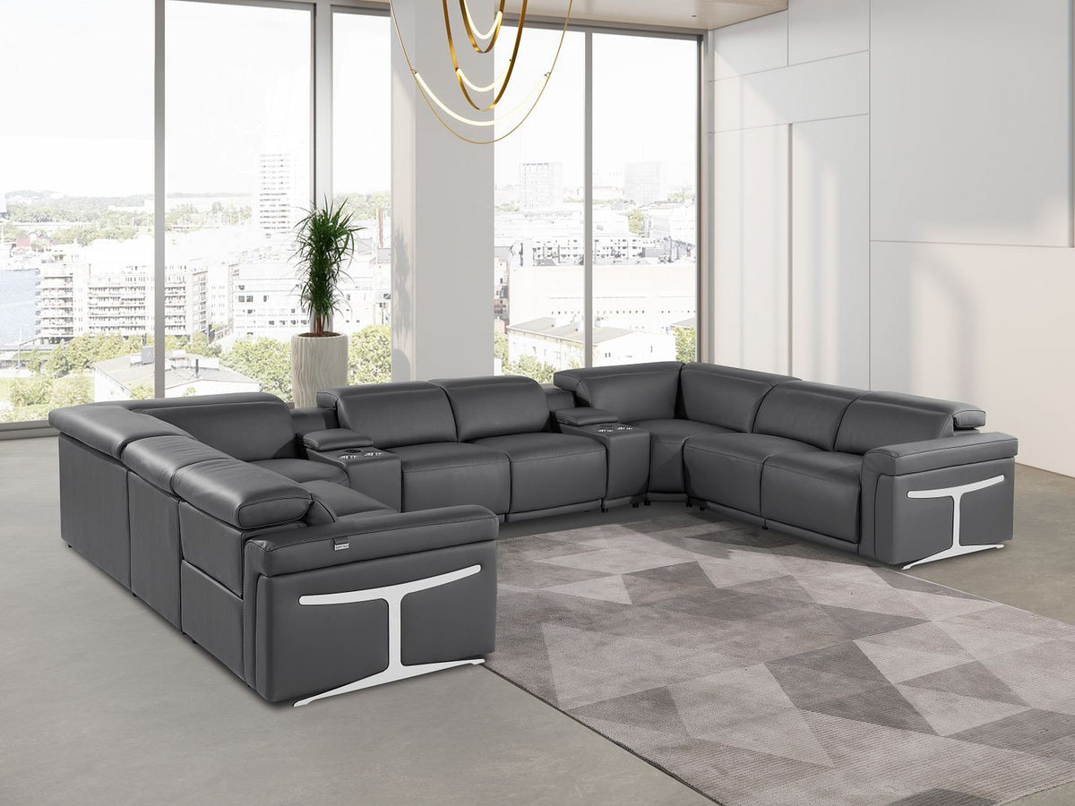 1126 - 10-Piece U-Shaped Sectional Sofa In With 4 Power Recliners & Power Headrests - R&R Furniture Gallery (Fountain Valley, CA)