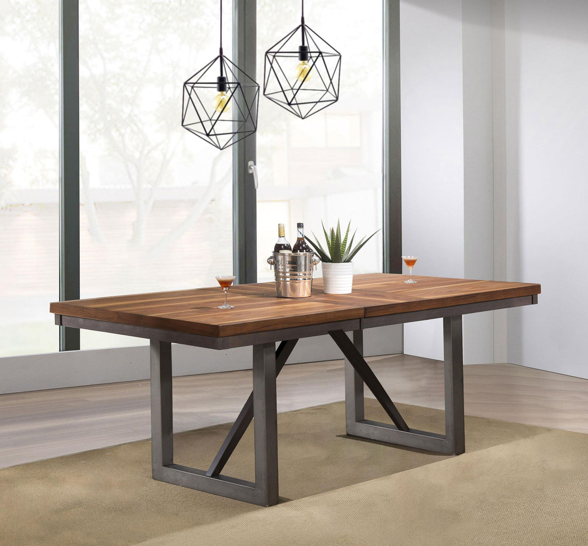 Spring Creek 77-inch Extension Dining Table Natural Walnut