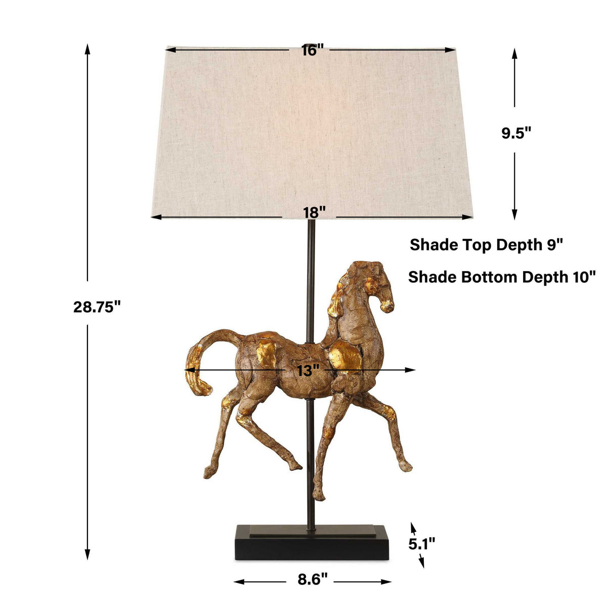 Table Lamp - Aged Brown / Black