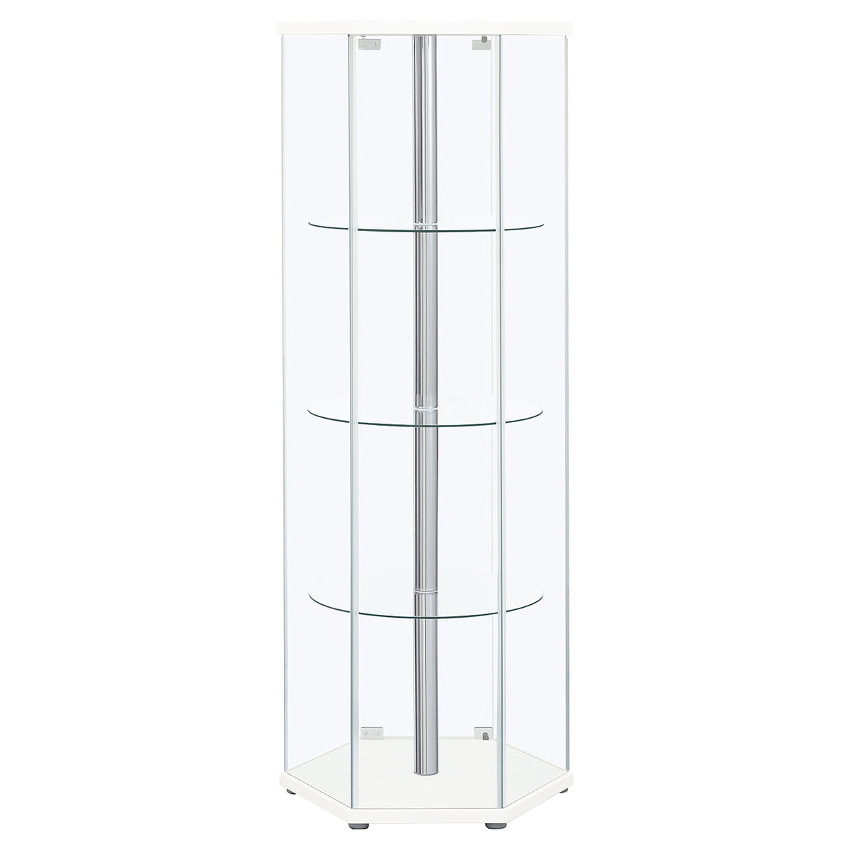 Tenley - 4 Shelf Curio Cabinet With Hexagonal Design