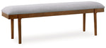 Lyncott - Large Upholstered Dining Room Bench - Gray / Brown - R&R Furniture Gallery (Fountain Valley, CA)