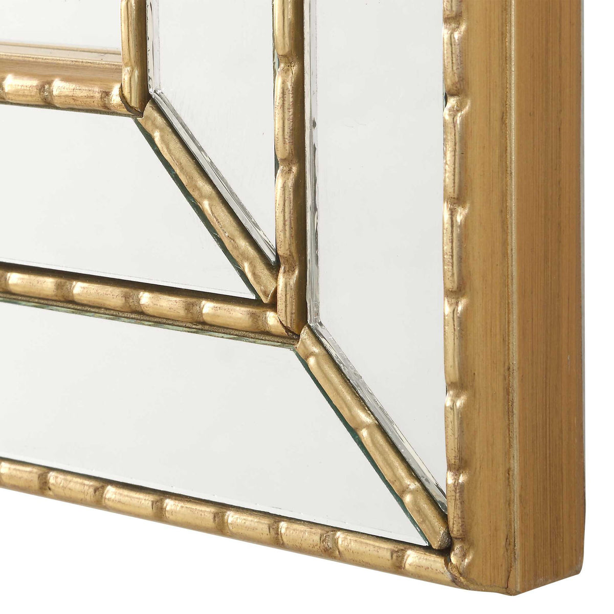 Grooved Texture Mirror - Gold