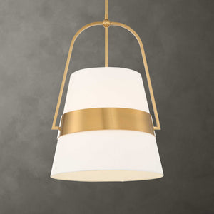 Harness - 1 Light Shade Pendant - White / Gold