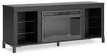 Cayberry - TV Stand With Fireplace - Black - R&R Furniture Gallery (Fountain Valley, CA)