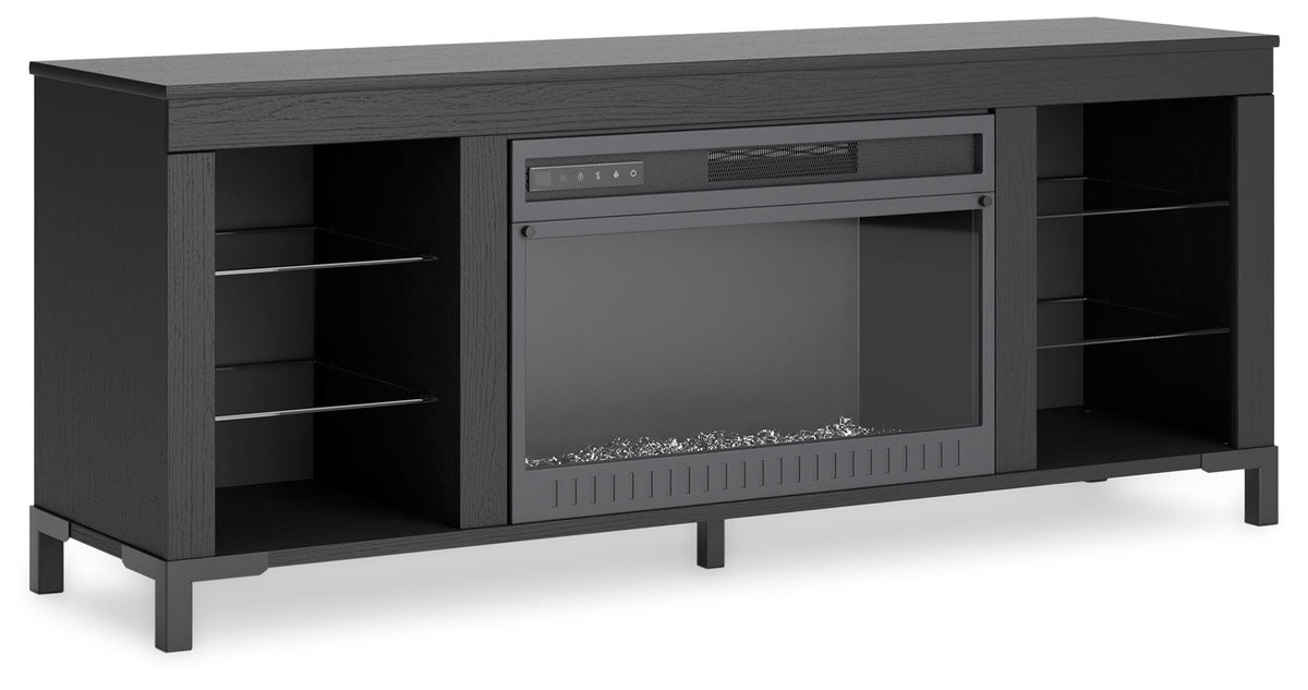 Cayberry - TV Stand With Fireplace - Black - R&R Furniture Gallery (Fountain Valley, CA)