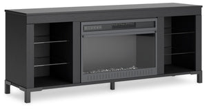 Cayberry - TV Stand With Fireplace - Black - R&R Furniture Gallery (Fountain Valley, CA)