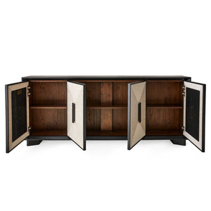 Show Me The Ropes - 4 Door Cabinet - Black / White