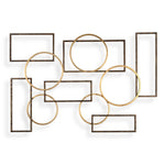 Uttermost Elias wall art featuring bronze and gold tones, modern wall decor with abstract geometric design.