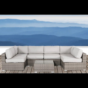 Outdoor Wicker Seating Group With Cushions