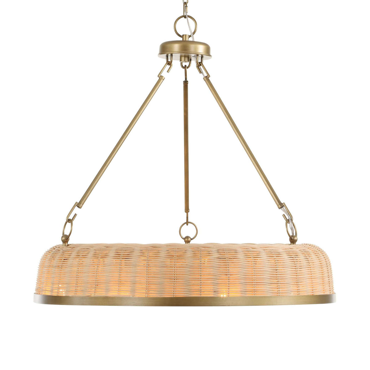 Ladakh - 9 Light Round Wicker Pendant - Gold