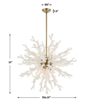 Coral Reef - 8 Light Pendant - Brass