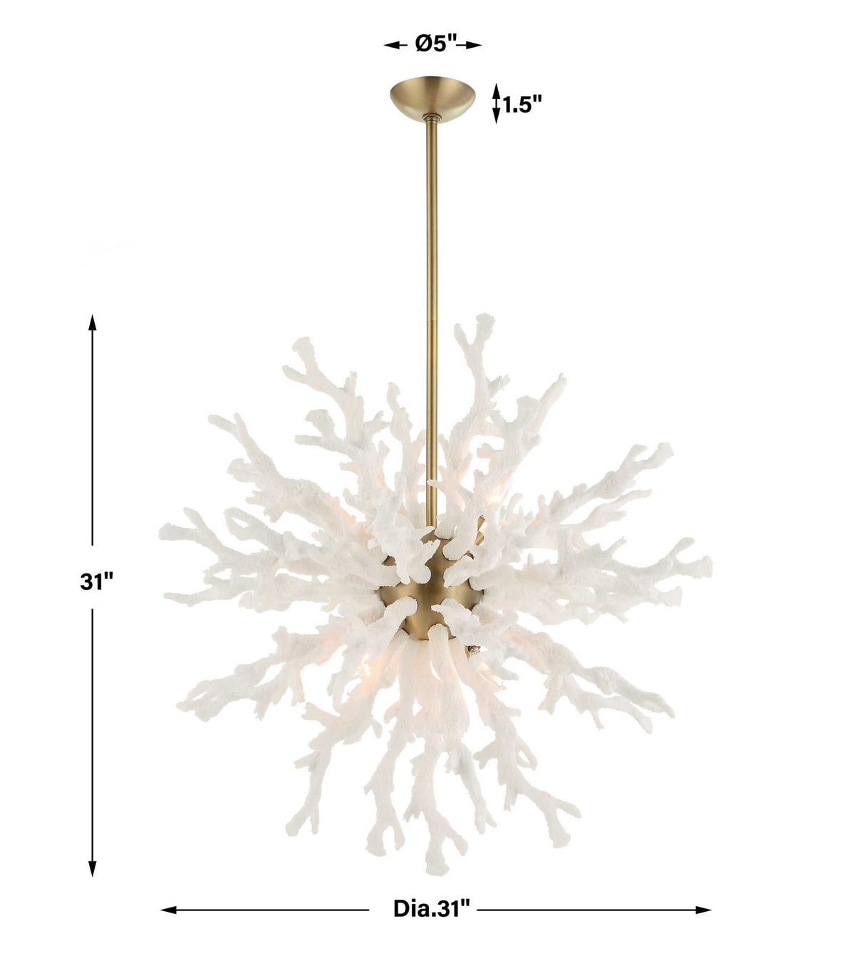 Coral Reef - 8 Light Pendant - Brass