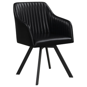 Sloped Arm Swivel Chair - Black