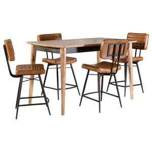 Partridge 5-piece Counter Dining Set Sheesham and Camel