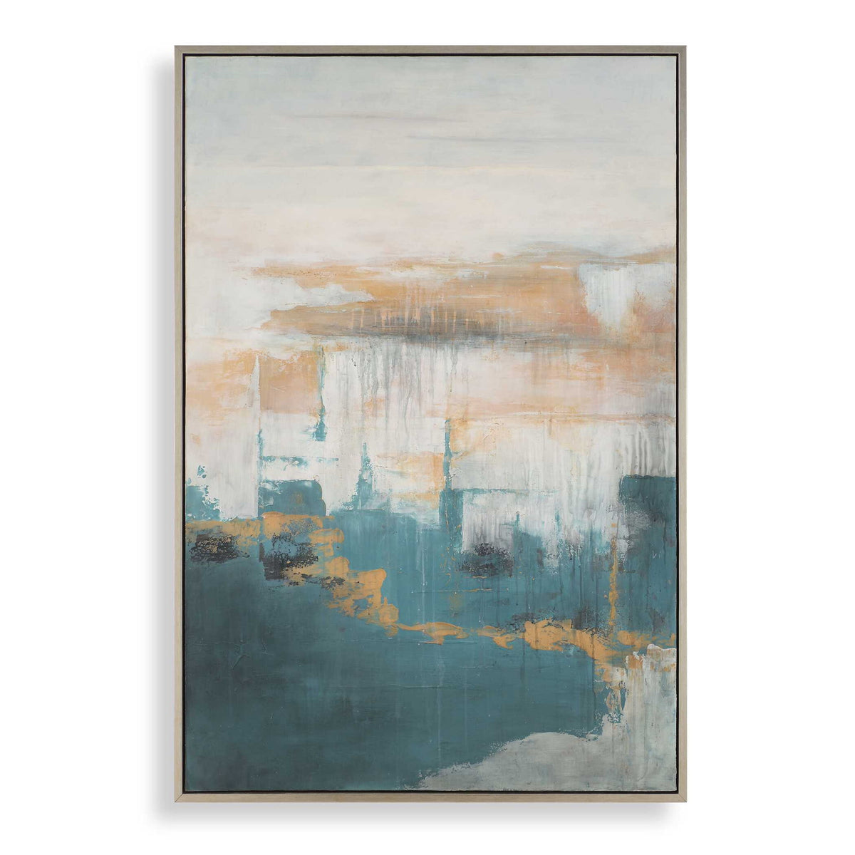 Eastside - Abstract Coastal Art - Black / Blue / Brown / Gray / Orange / Pink