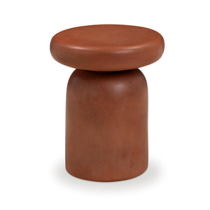 TOV Furniture Lydia side table with a sleek, modern design featuring a round top and minimalist metal legs.